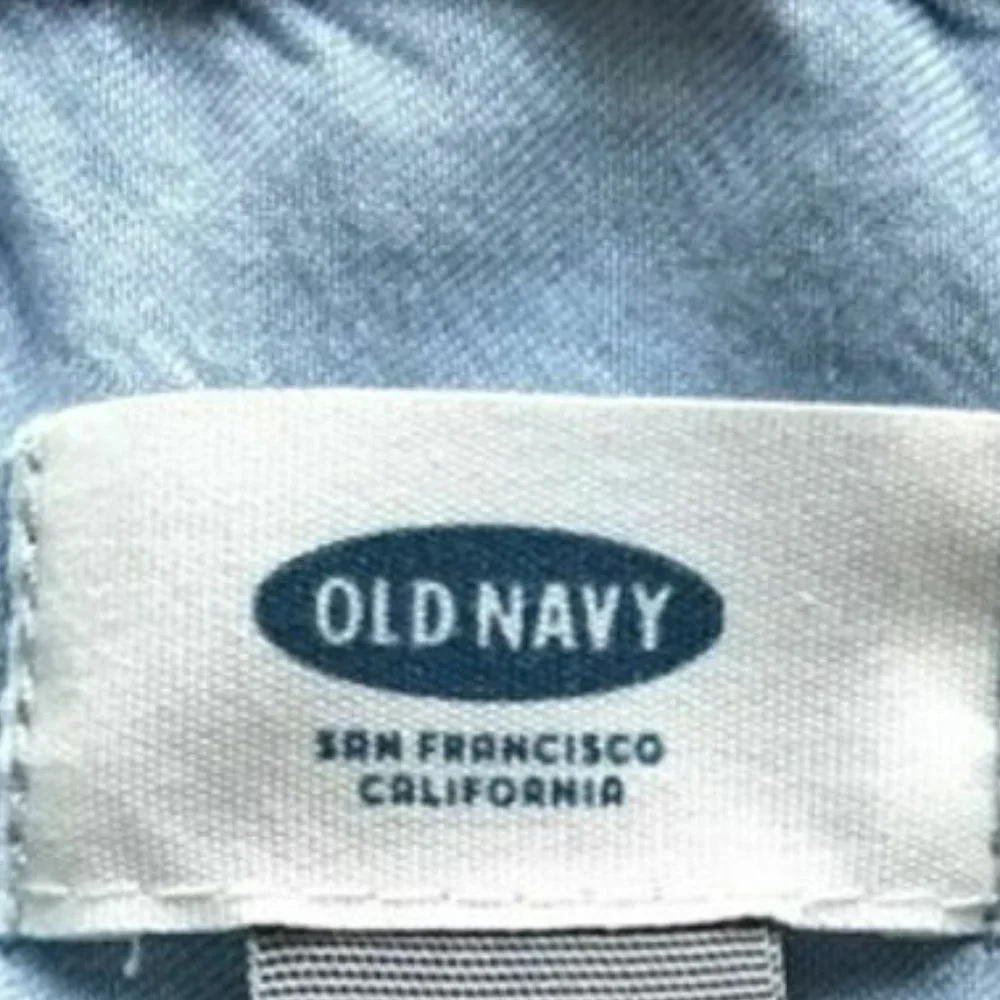 OLD NAVY dress M Eyelet blue chambray cold shoulder EUC - Picture 5 of 11